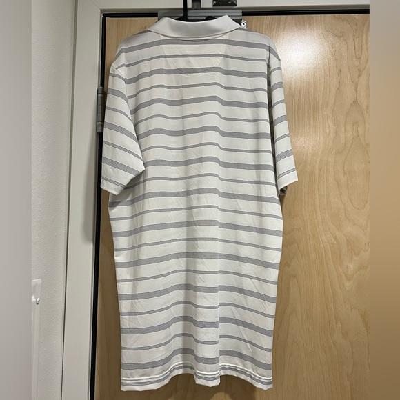 F&G Tech Black and White Striped Golf Polo - Picture 2 of 6